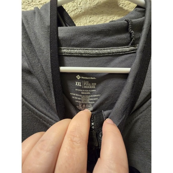 Member's Mark Luxe Full Zip Hoodie Dark Gray XX-Large - Picture 2 of 3